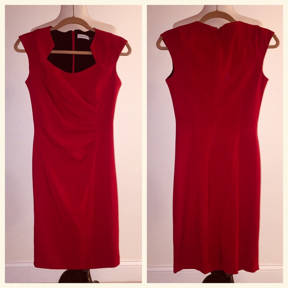 Calvin Klein Cocktail Dress Red Size 2